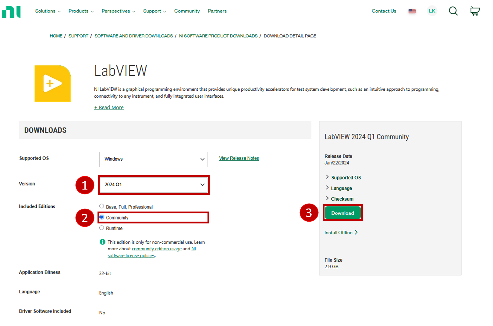 LabVIEW Download Page