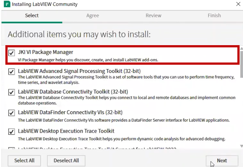 JKI VI Package Manager Selection